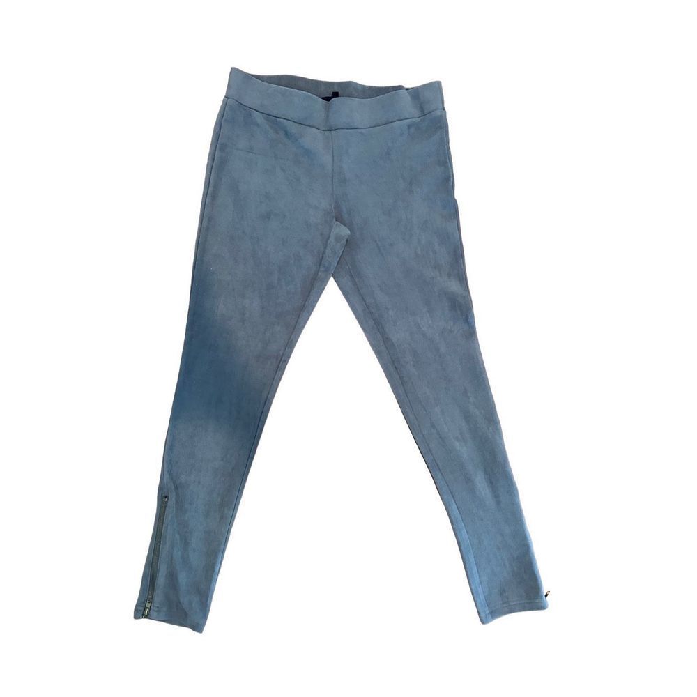 Olivaceous faux soft #suede #pants. Ankle zipper #skinny pants. Grey. Size M.  (